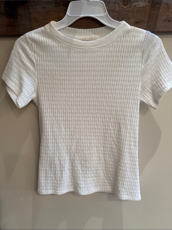 Pilcro Tops - Pilcro Cream Textured Short Sleeve Tee Size Small